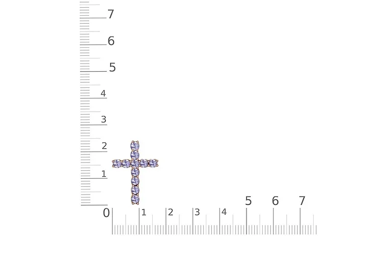 Колье Крест из красного золота с 11 танзанитами