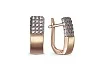 Серьги из красного золота с 56 фианитами