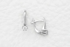 Серьги из белого золота с 2 бриллиантами