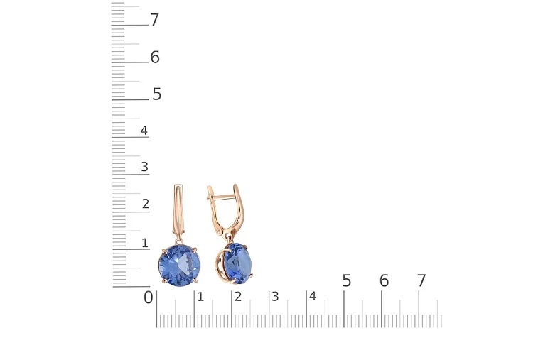 Серьги из красного золота с 2 наноситалами