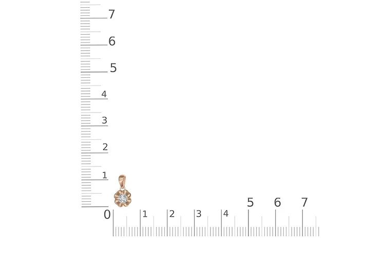 Подвеска Цветок из красного золота с бриллиантом