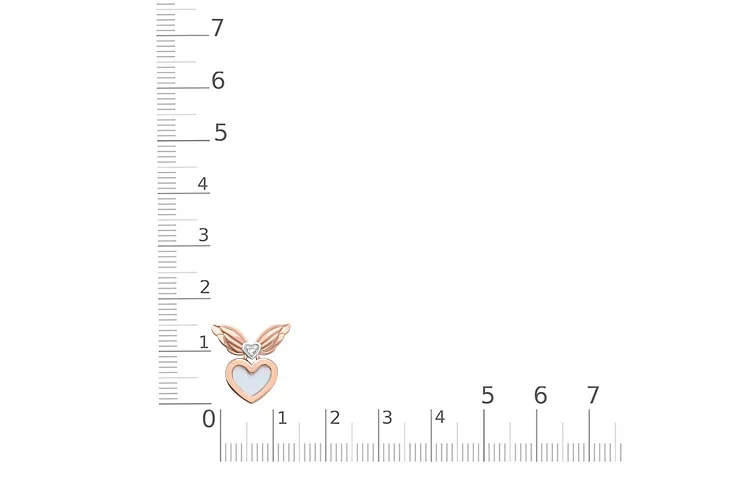 Колье Сердце из красного золота с перламутром и фианитом