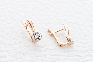 Серьги из красного золота с 22 бриллиантами