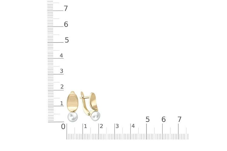 Серьги из жёлтого золота с 2 жемчужинами