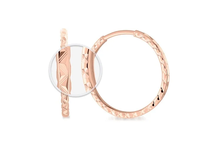 Серьги-конго из красного золота без вставок