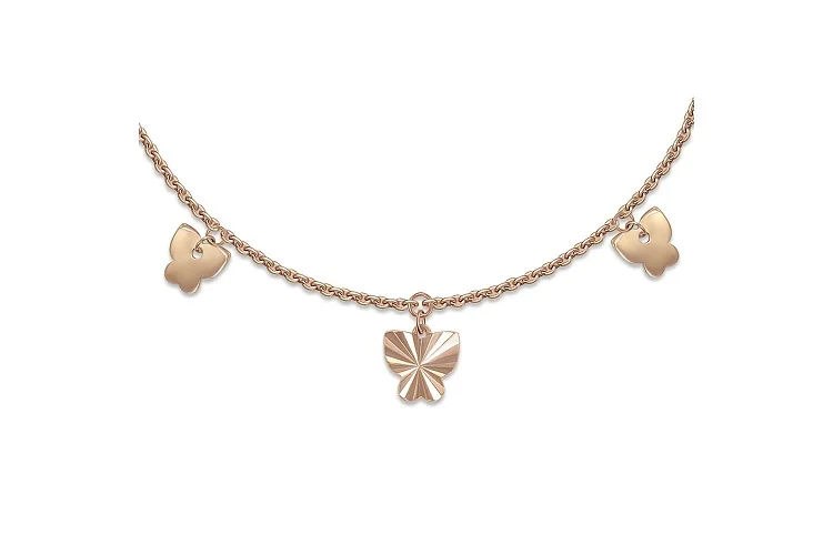 Колье Бабочка из красного золота без вставок