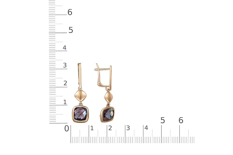 Серьги из красного золота с 2 александритами