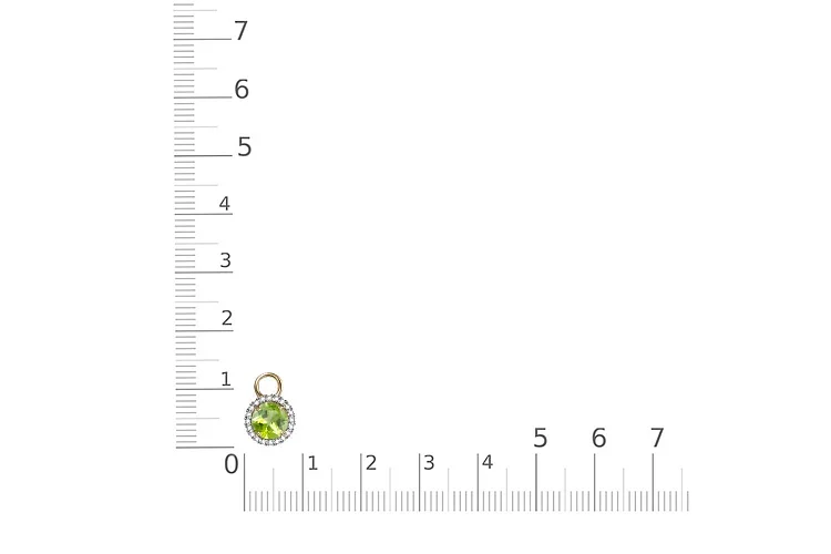 Подвеска серёг-трансформеров из жёлтого золота с хризолитом и 20 фианитами