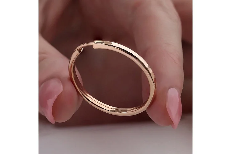 Серьги-конго из красного золота без вставок