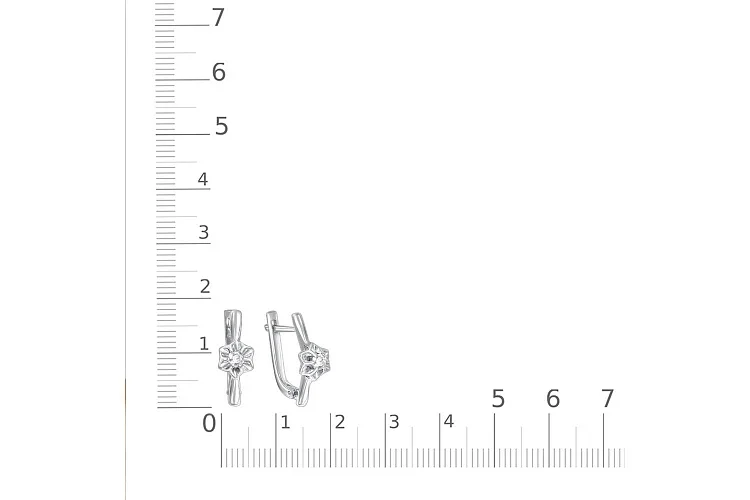 Серьги Цветы из белого золота с 2 бриллиантами
