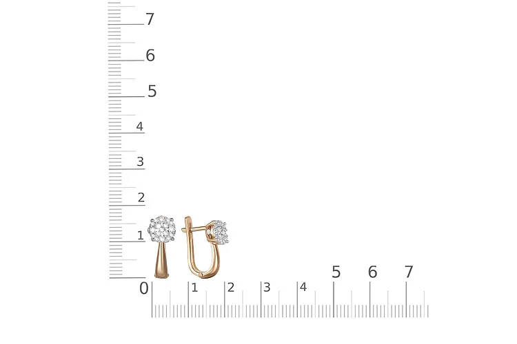 Серьги Малинки из красного золота с 40 бриллиантами