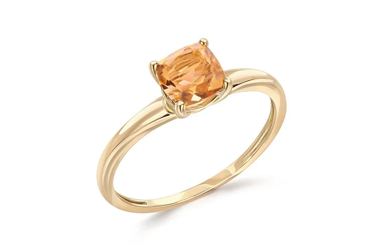 Кольцо из жёлтого золота с цитрином