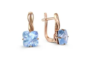 Серьги из красного золота с 2 топазами sky