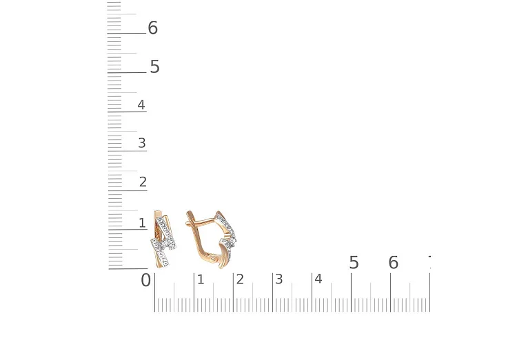 Серьги Дорожки из красного золота с 34 фианитами
