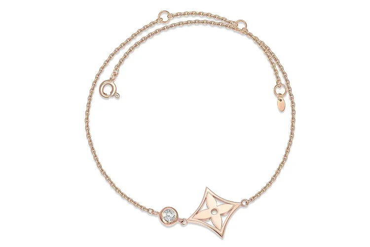 Колье Клевер из красного золота с бриллиантом