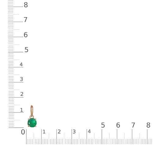 Подвеска из красного золота с агатом