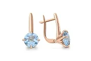 Серьги из красного золота с 2 топазами sky