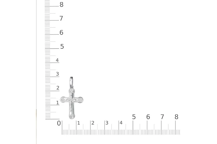 Крест из белого золота без вставок