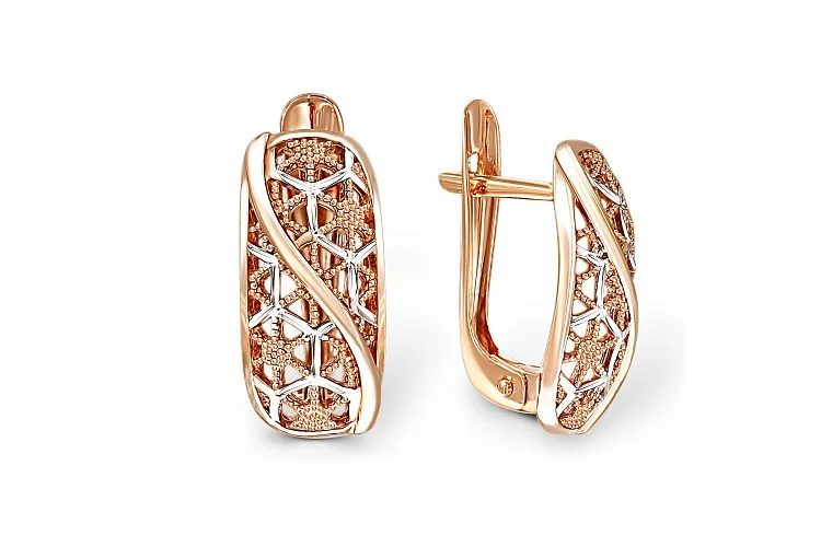 Серьги из красного золота без вставок