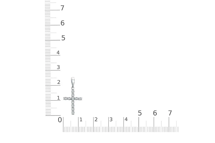 Подвеска Крест из белого золота с 11 бриллиантами