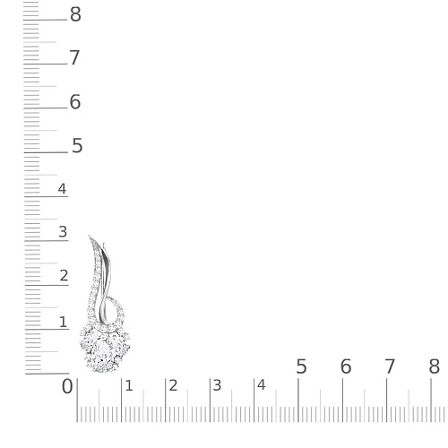 Брошь Цветок из белого золота с 29 фианитами