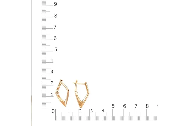 Серьги из красного золота без вставок