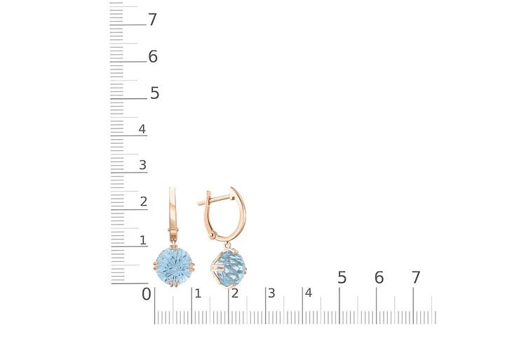 Серьги из красного золота с 2 топазами sky