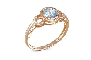 Кольцо из красного золота с топазом sky