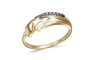 Кольцо из жёлтого золота с 7 фианитами