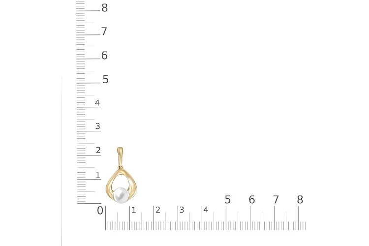 Подвеска из жёлтого золота с жемчугом