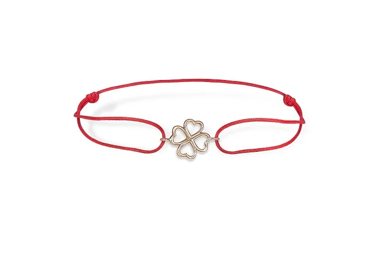 Браслет Клевер из красного золота без вставок