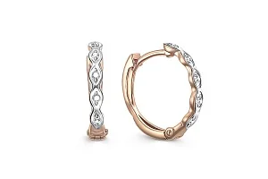 Серьги Дорожки из красного золота с 10 фианитами