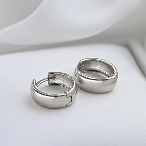 Серьги из белого золота без вставок