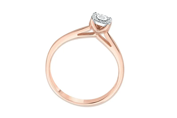 Кольцо из красного золота с 13 выращенными бриллиантами