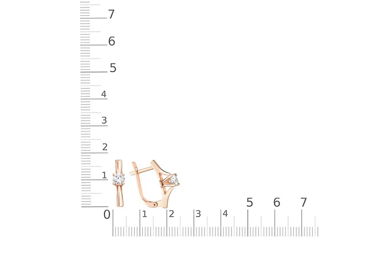 Серьги из красного золота с 2 муассанитами