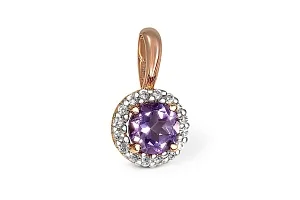 Подвеска из красного золота с аметистом и 16 фианитами