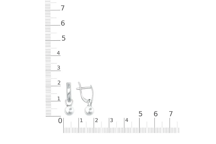 Серьги-трансформеры из белого золота с 2 жемчужинами