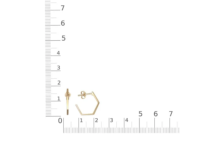 Серьги-пусеты из жёлтого золота без вставок