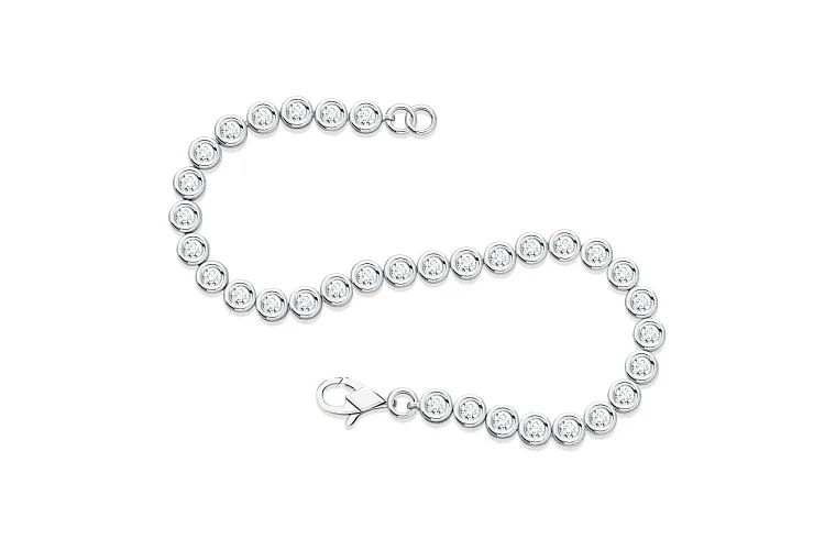 Браслет Дорожка из белого золота с 38 муассанитами