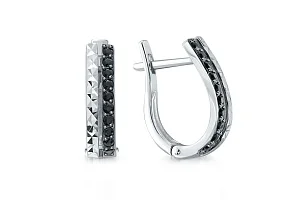 Серьги Дорожки из белого золота с 20 фианитами