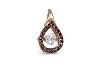 Подвеска из красного золота с кристаллом swarovski и 19 фианитами