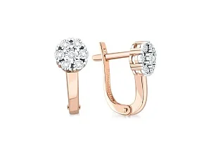 Серьги из красного золота с 14 бриллиантами