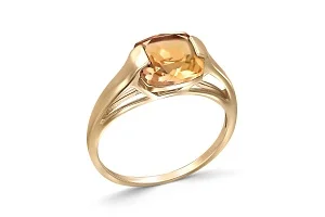 Кольцо из жёлтого золота с цитрином