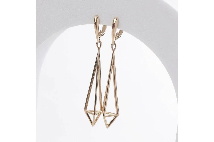 Серьги из жёлтого золота без вставок