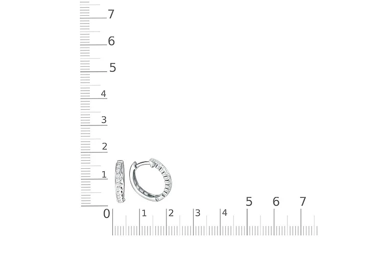Серьги Дорожки из белого золота с 20 фианитами