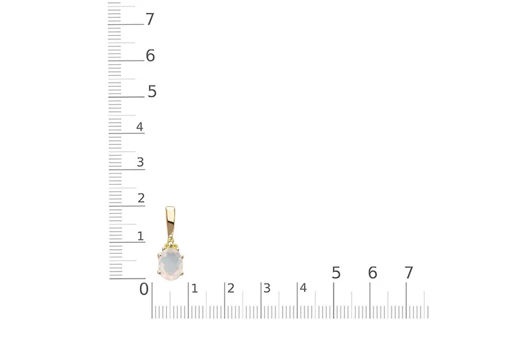 Подвеска из жёлтого золота с опалом и 3 сапфирами