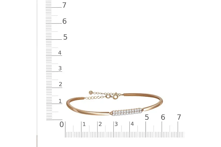 Браслет из красного золота с 22 фианитами