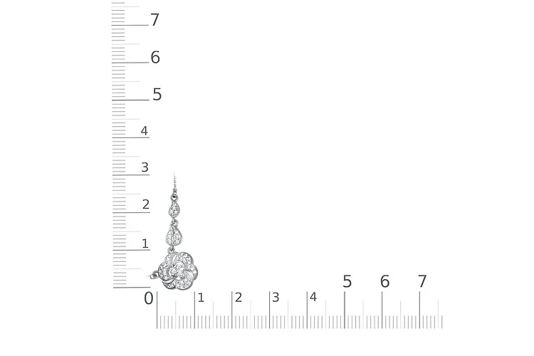 Колье Цветок из белого золота с 43 фианитами