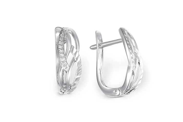 Серьги из белого золота с 18 бриллиантами
