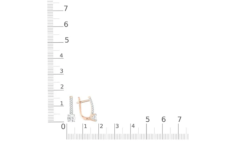 Серьги из красного золота с 46 выращенными бриллиантами